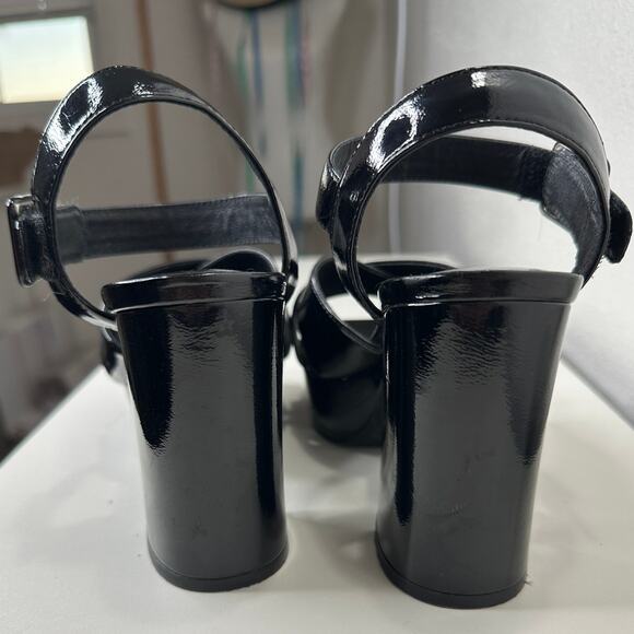 Jeffrey Campbell Amma Platform Slingback Black Sandal Chunky Heels 7.5 - Picture 15 of 16